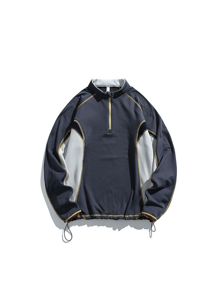Mesh Panel Half Zip Tee